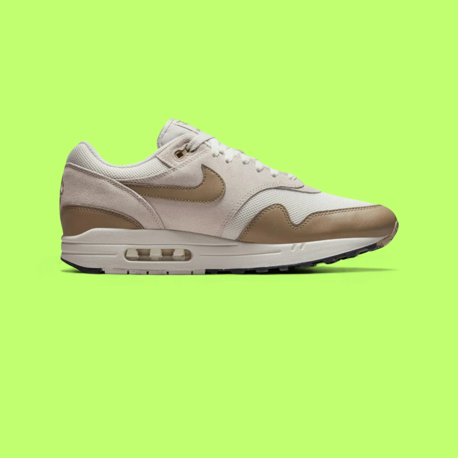 NIKE AIR MAX 1 ESSENTIAL MEN'S CREAM LEATHER RETRO RUNNING