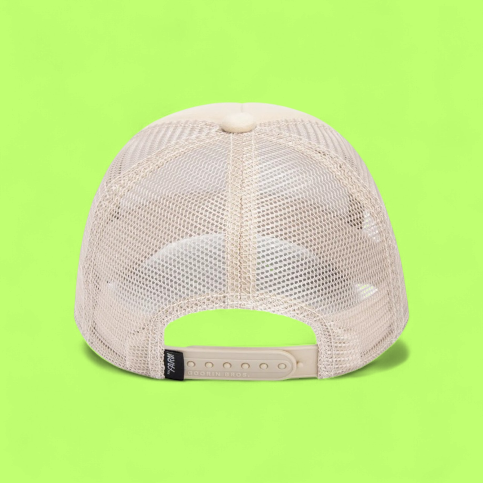 BEIGE TRUCKER CAP WITH CUDDLY TEDDY BEAR PATCH CWCDE