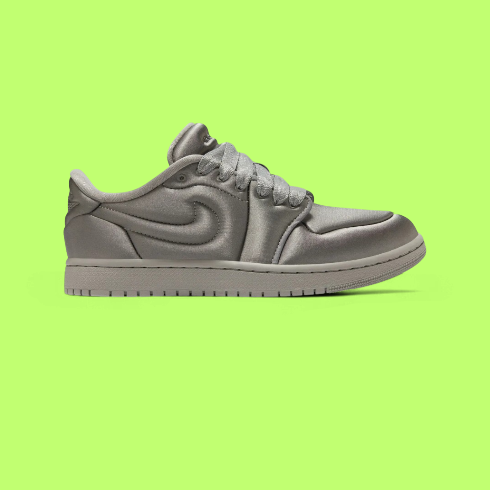 NIKE AIR JORDAN 1 LOW SATIN METALLIC SILVER LUXURY SNEAKERS
