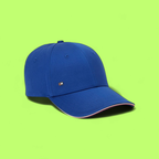 TOMMY HILFIGER BLUE COTTON CAP WITH SMALL EMBROIDERED FLAG