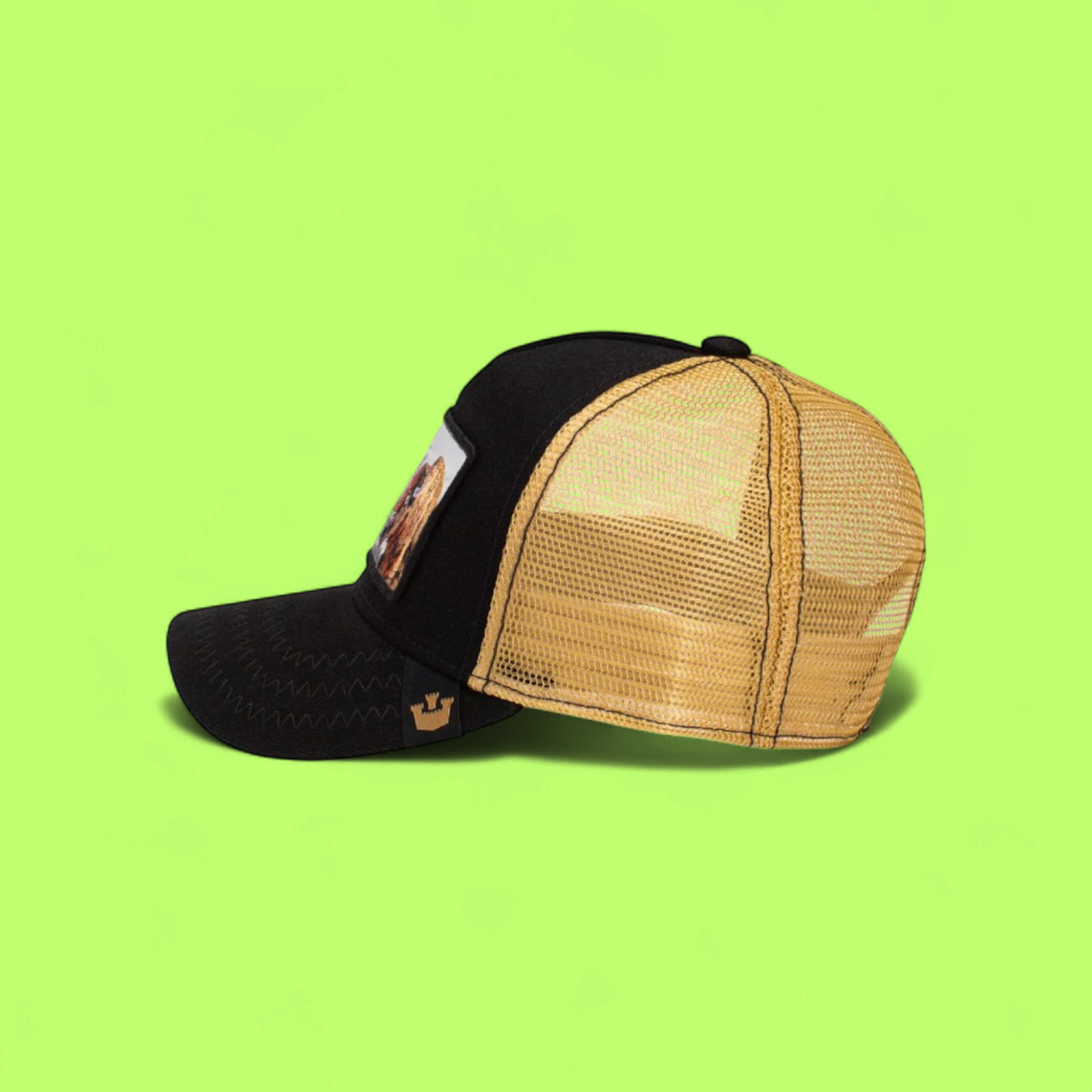 BLACK GOLD CAP WITH BUILT TOUGH BISON EMBROIDERY PATCH