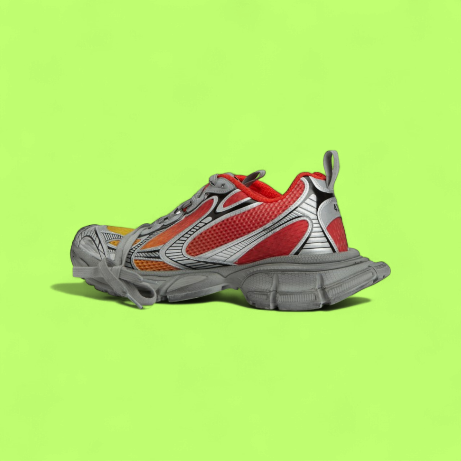 BALENCIAGA DEFENDER RED ORANGE GRADIENT WORN OUT SNEAKERS