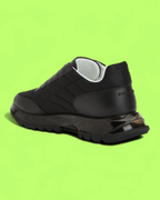 GIVENCHY BLACK LEATHER TRANSPARENT SOLE SNEAKERS ICON CWCD