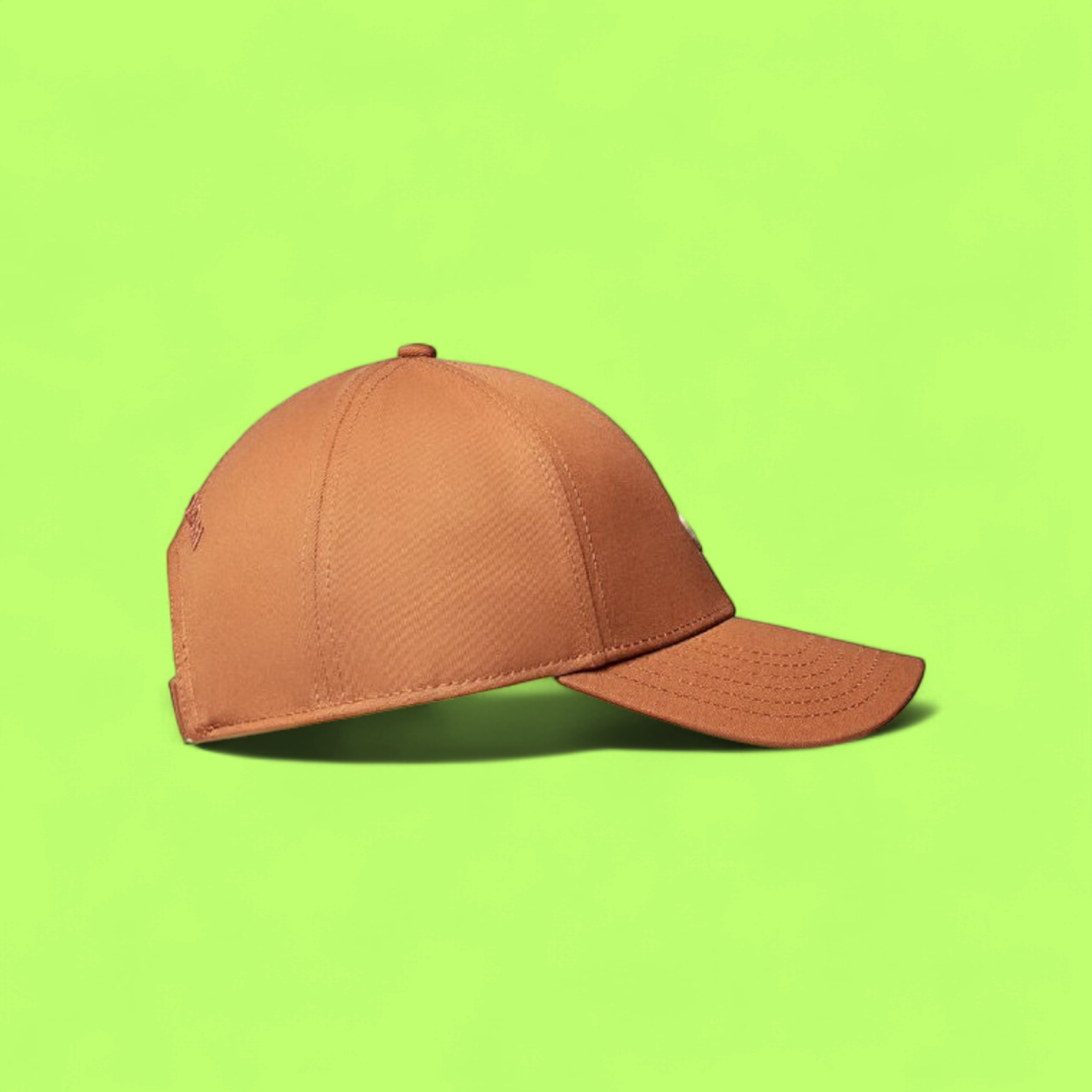 BROWN MONCLER BASEBALL CAP WITH EMBROIDERED LOGO AND STRAP