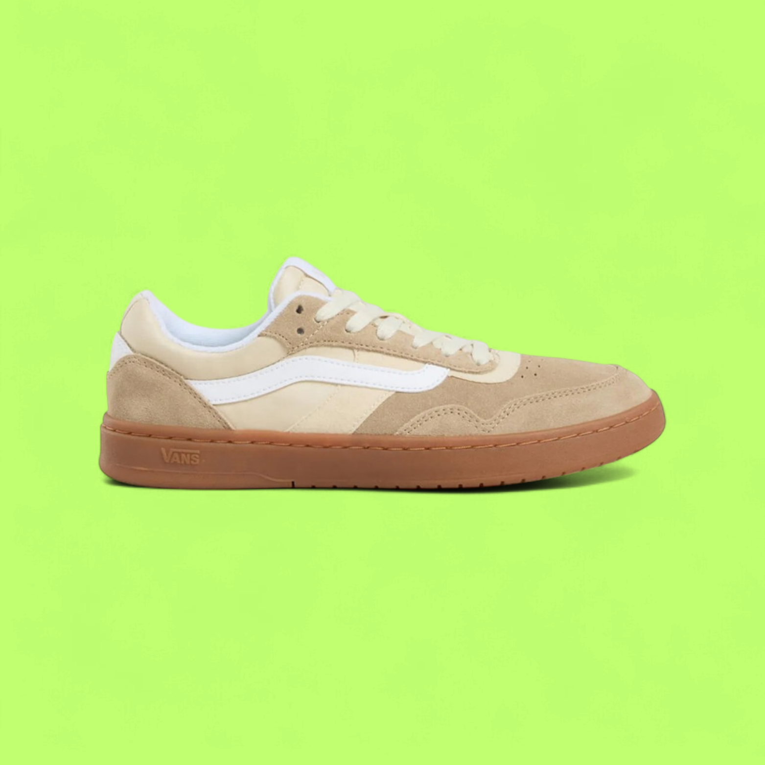 VANS CRUZE 3.0 MEN'S KHAKI SUEDE AND MESH LOW-TOP CASUAL SNEAKERS