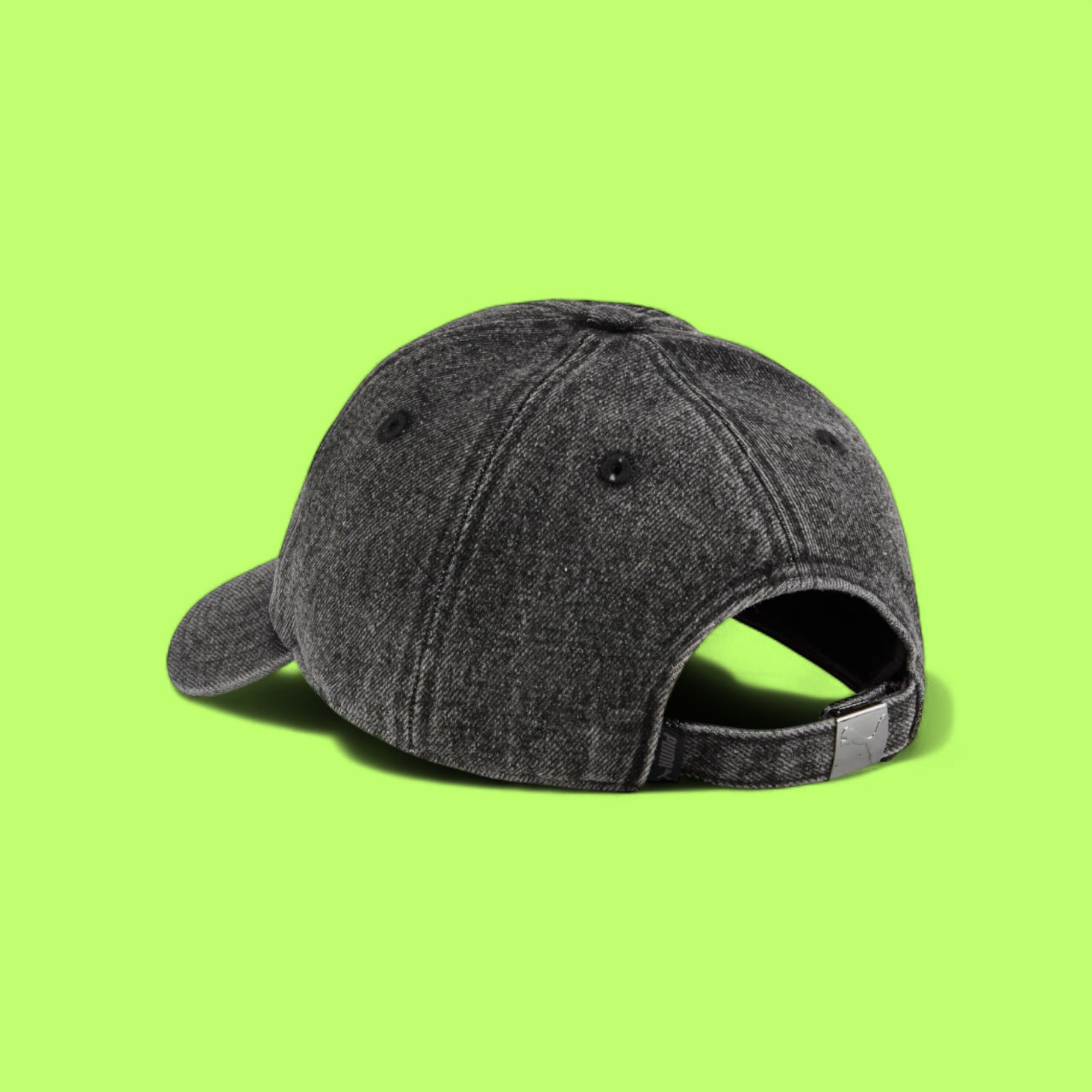 PUMA VINTAGE WASHED BLACK CAP WITH SMALL ICONIC LOGO