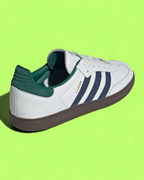 ADIDAS SAMBA WHITE GREEN NAVY CLASSIC RETRO CASUAL SNEAKERS