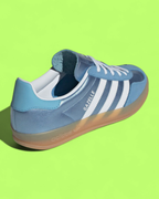 ADIDAS GAZELLE BLUE METALLIC WHITE STRIPES RETRO CASUAL CWCD