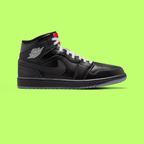 NIKE JORDAN AIR 1 MID SE BLACK MEN'S RETRO BASKETBALL SNEAKERS
