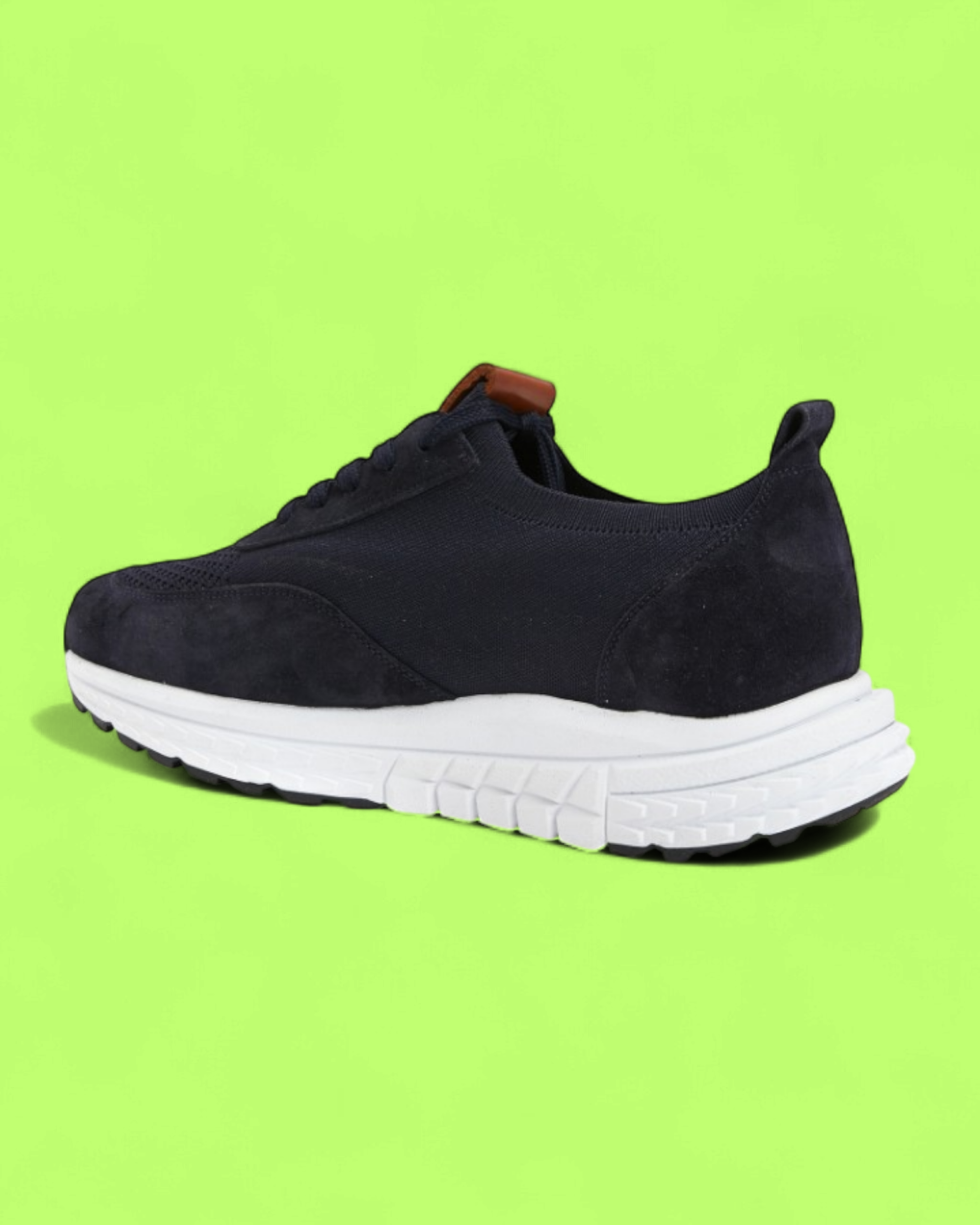 GEORGE HOGG NAVY SUEDE KNIT VIBRAM SOLE COMFORT SNEAKER