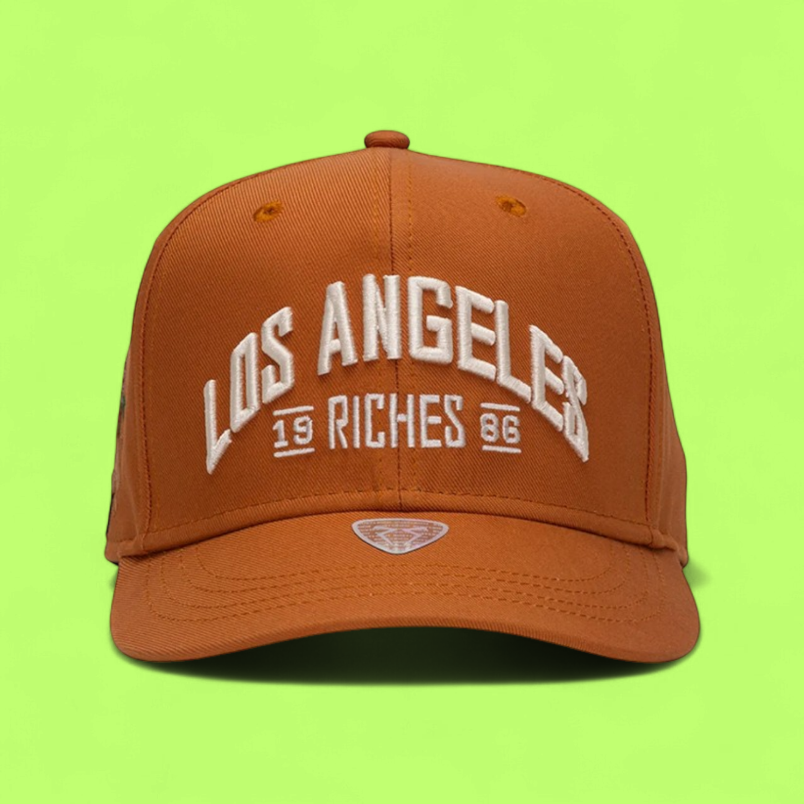 ORANGE BASEBALL CAP WITH LOS ANGELES EMBROIDERY FRONT LOGO