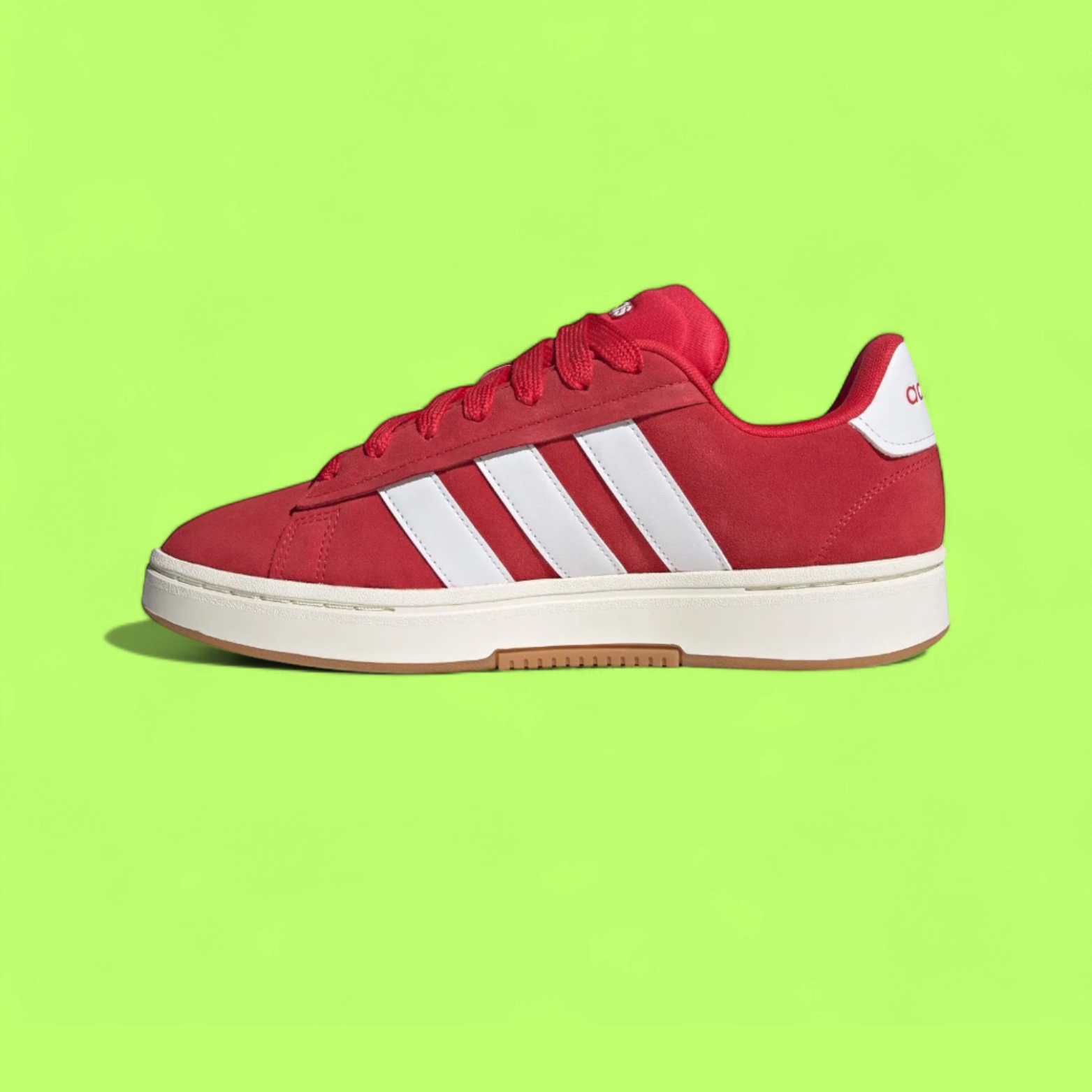 ADIDAS GRAND COURT ALPHA MEN'S RED LEATHER CASUAL COURT SNEAKERS