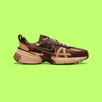 NIKE V2K RUN MEN'S BROWN MESH AND LEATHER RETRO RUNNING SHOES