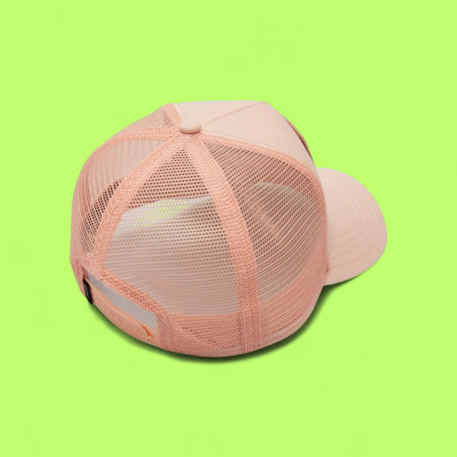 PINK MESH TRUCKER CAP WITH TROPICAL RED TOUCAN PATCH CWCDE