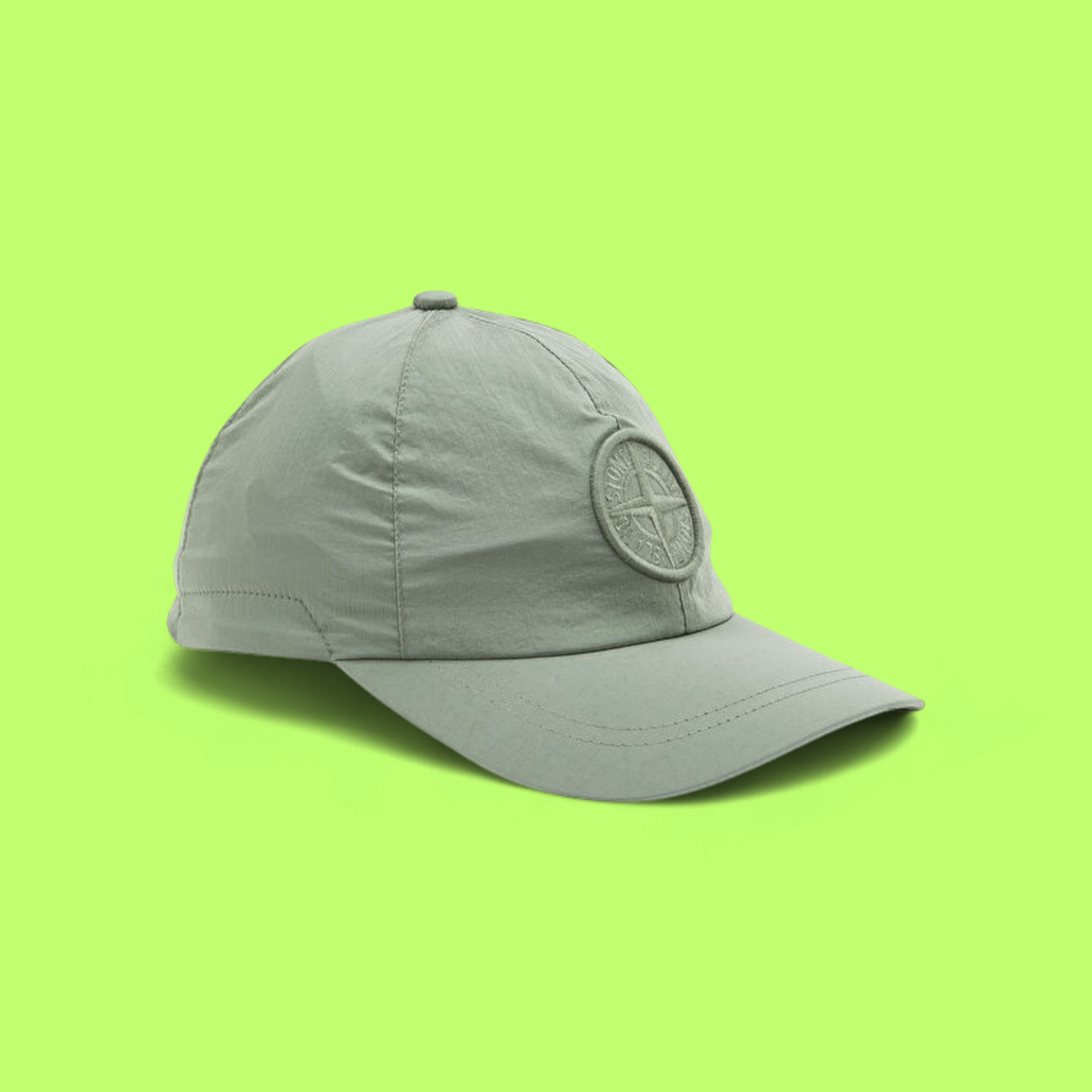 STONE ISLAND GREEN CAP WITH TONAL COMPASS LOGO EMBROIDERY