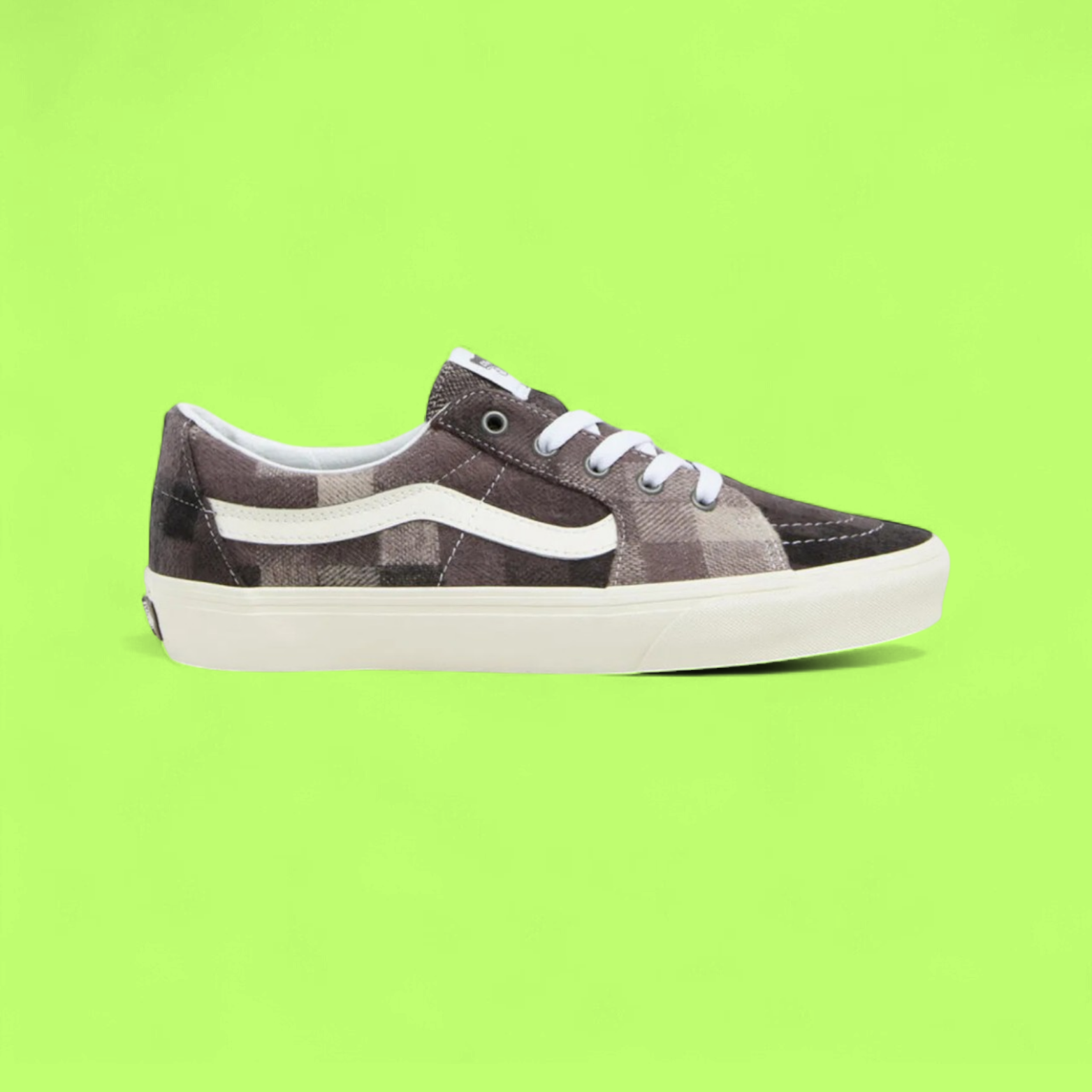 VANS LOW CHECKERED BROWN PLAID SUEDE CASUAL SNEAKERS