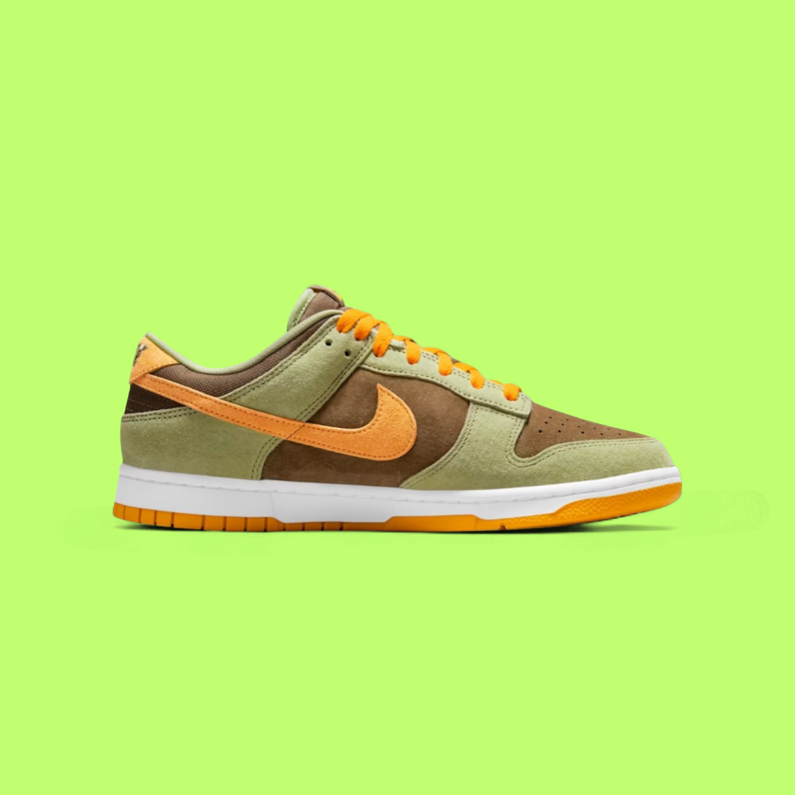 NIKE DUNK LOW DUSTY OLIVE VINTAGE SUEDE EARTH TONE RETRO