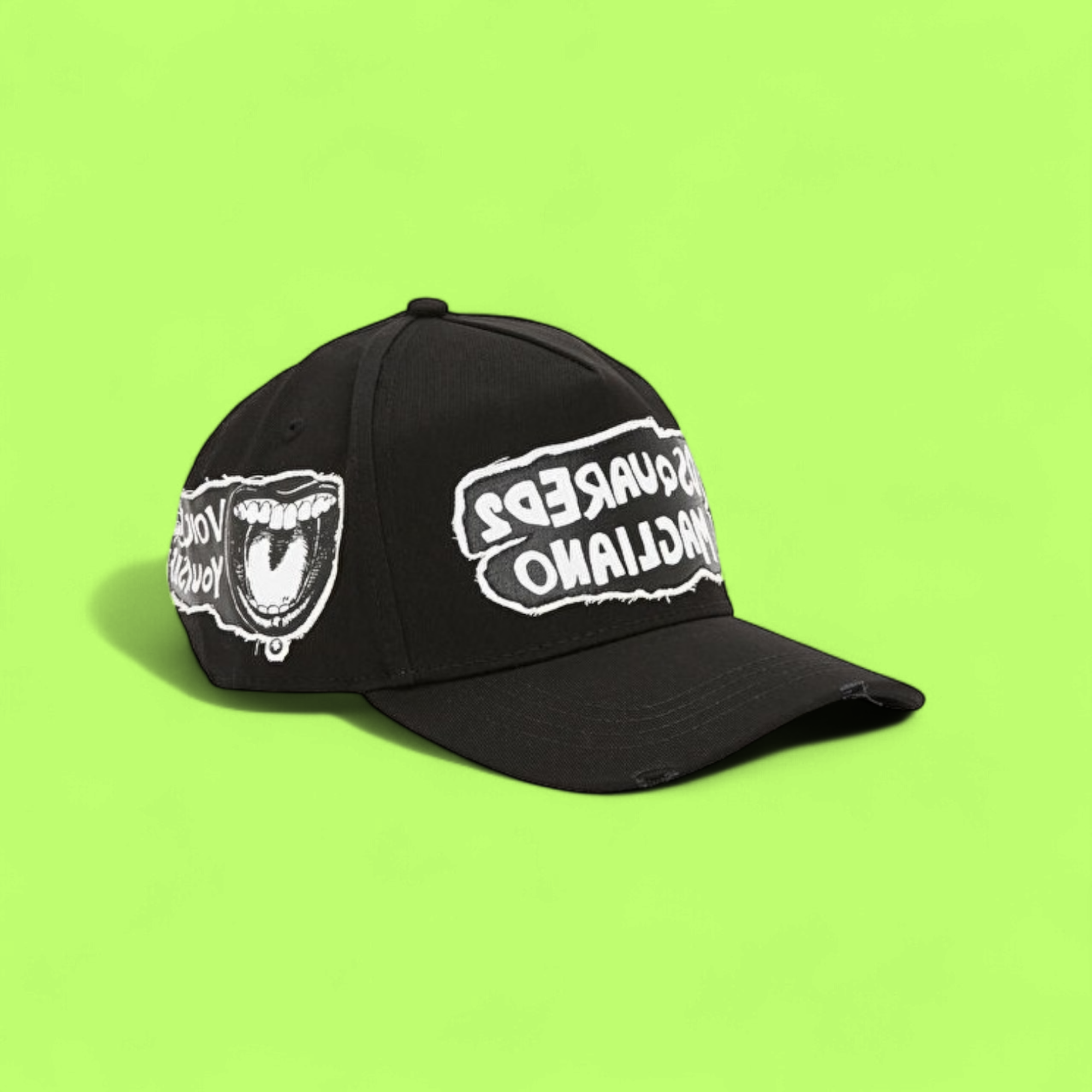 BLACK CAP WITH BOLD WHITE GRAPHIC MAGLIANO FRONT PATCH