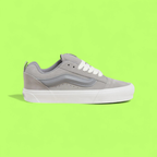 VANS KNU SKOOL MEN'S GREY SUEDE AND CANVAS LOW-TOP SNEAKERS