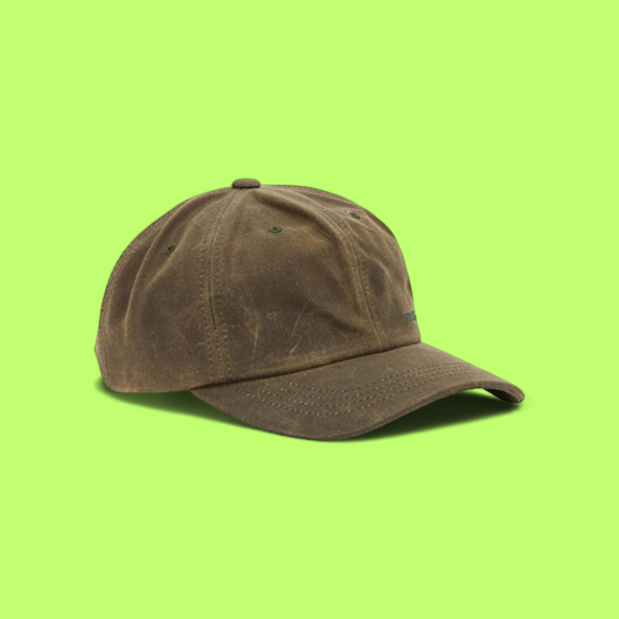 FILSON DARK OLIVE CLASSIC WAXED COTTON LOGO BASEBALL CAP