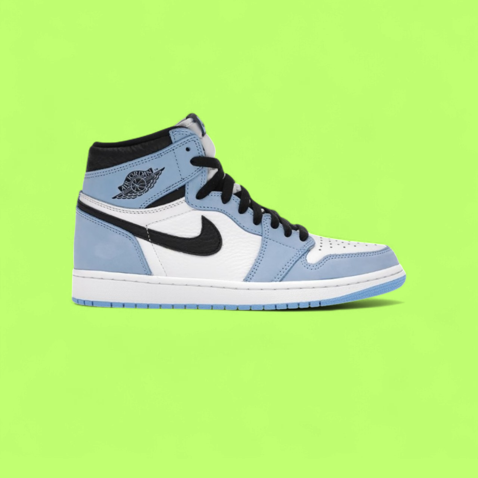 NIKE AIR JORDAN 1 RETRO HIGH WHITE UNIVERSITY BLUE BLACK EDITION