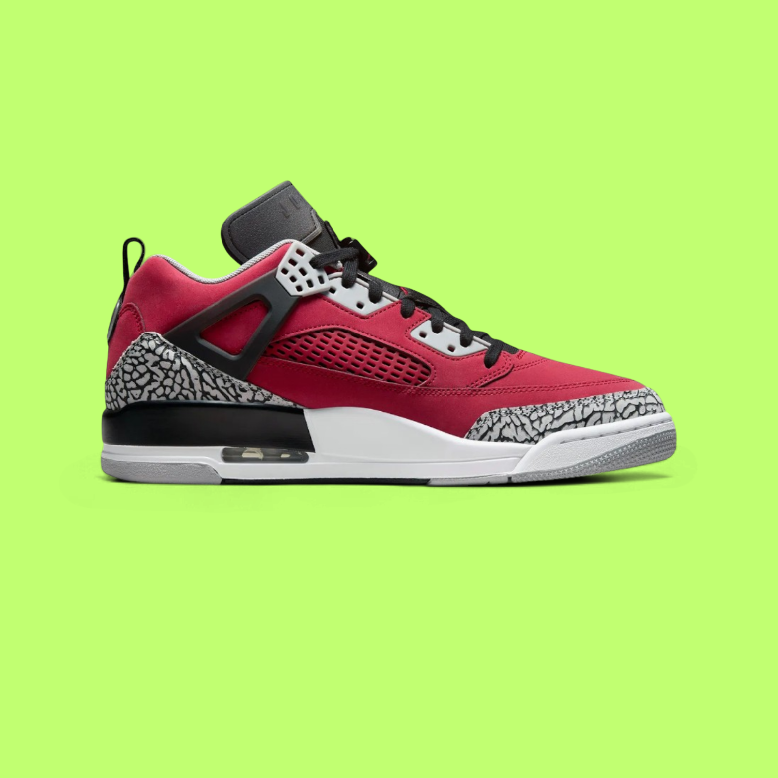 NIKE JORDAN SPIZIKE LOW MEN'S RED LEATHER RETRO BASKETBALL SNEAKERS