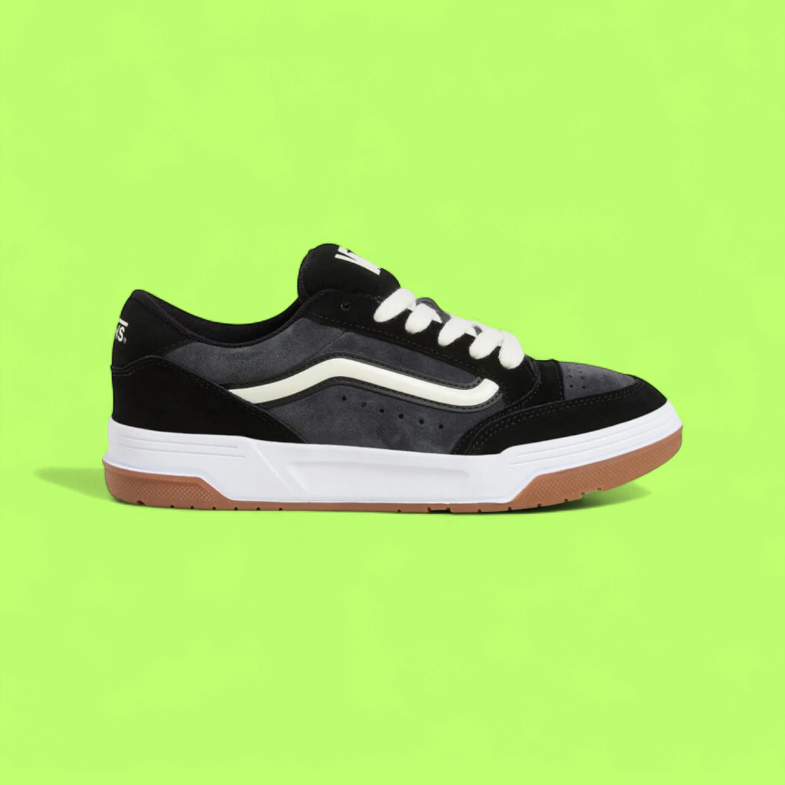 VANS HYLANE MEN'S BLACK LEATHER AND CANVAS LOW-TOP SNEAKERS