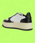 AUTRY PLATFORM BLACK WHITE LEATHER RETRO STYLE CASUAL SNEAKERS