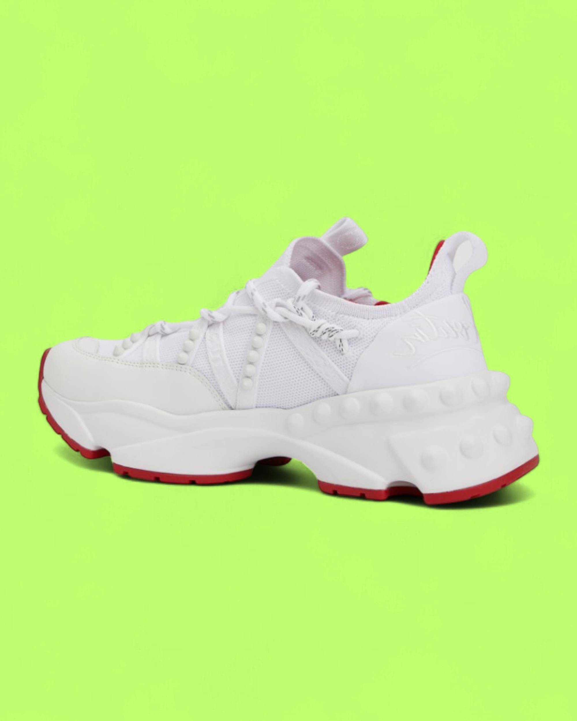 CHRISTIAN LOUBOUTIN RED RUNNER WHITE RED SOLE CHUNKY SNEAKER