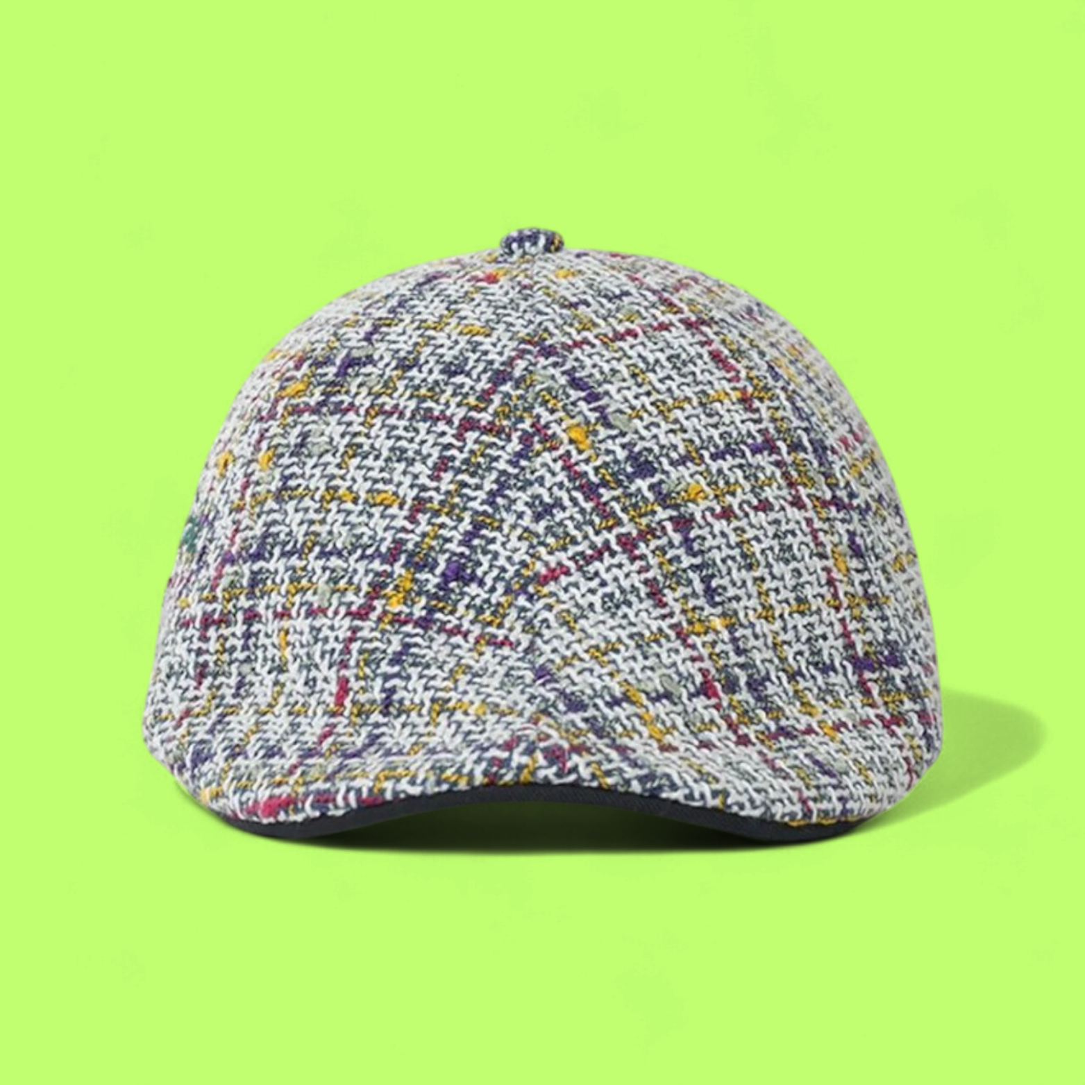 MULTICOLOR CHECKERED FLAT CAP WITH MODERN RETRO DESIGN