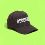 DARK BROWN COTTON BASEBALL CAP WITH BOLD FRONT EMBROIDERY