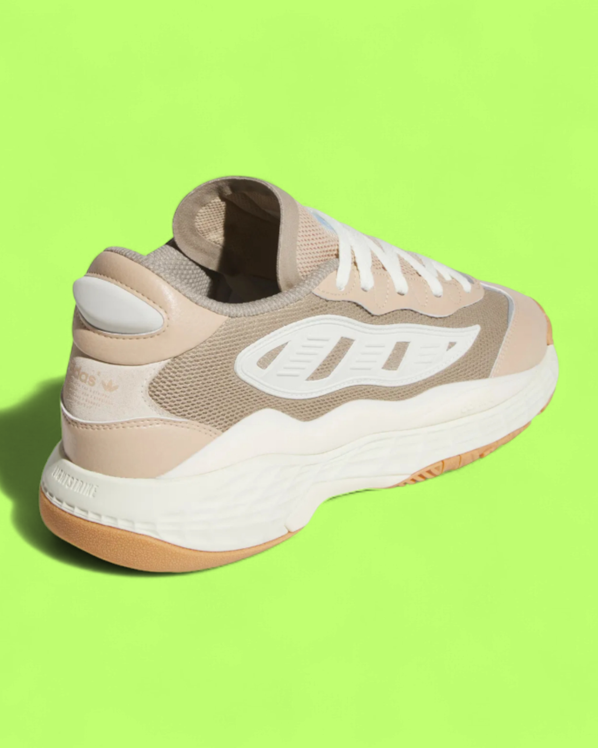 ADIDAS NITEBALL BEIGE WHITE MESH LEATHER OVERLAY CHUNKY SNEAKERS