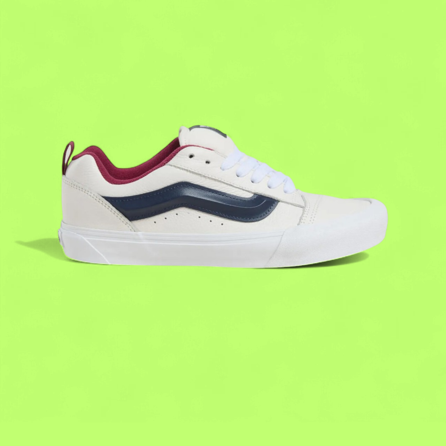 VANS LOW SKOOL WHITE NAVY RED CASUAL LEATHER SNEAKERS CWCD
