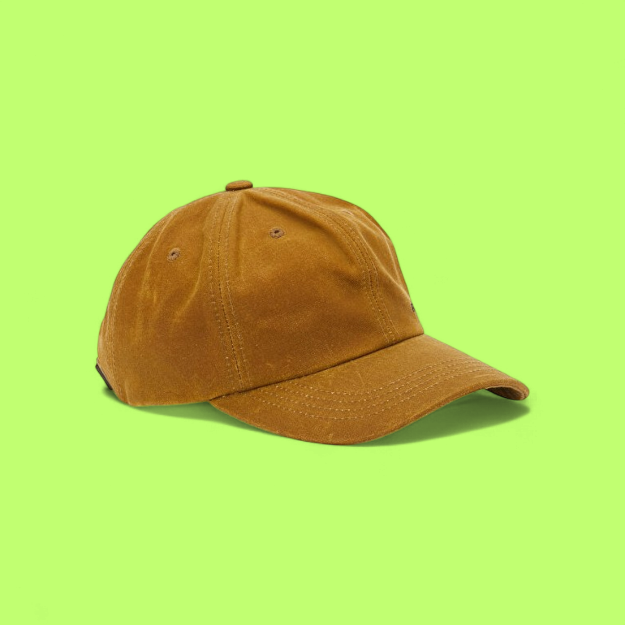 FILSON TAN BROWN WAXED COTTON CLASSIC LOGO BASEBALL CAP