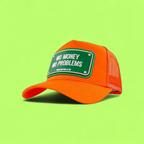 JOHN HATTER ORANGE MESH CAP WITH MO MONEY MO PROBLEMS