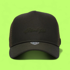 DARK GREEN TRUCKER CAP WITH TONE ON TONE EMBROIDERED LOGO