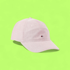 TOMMY HILFIGER PINK COTTON CAP WITH SMALL EMBROIDERED FLAG
