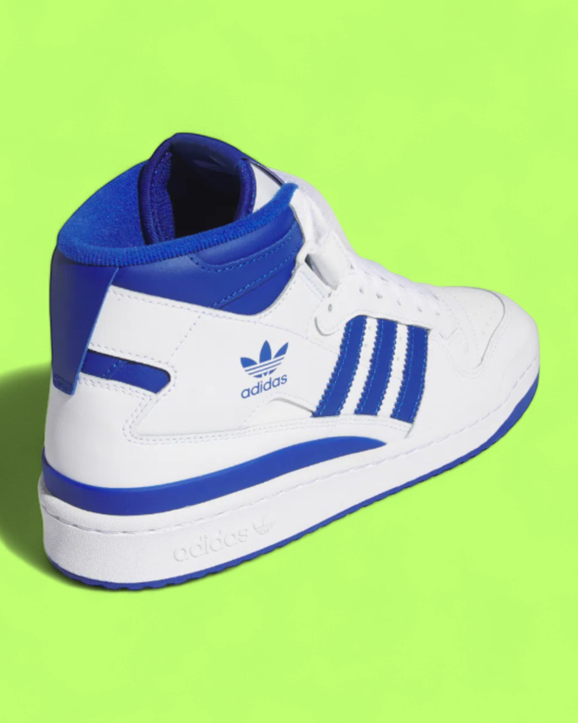ADIDAS FORUM MID WHITE BLUE RETRO BASKETBALL INSPIRED SNEAKERS