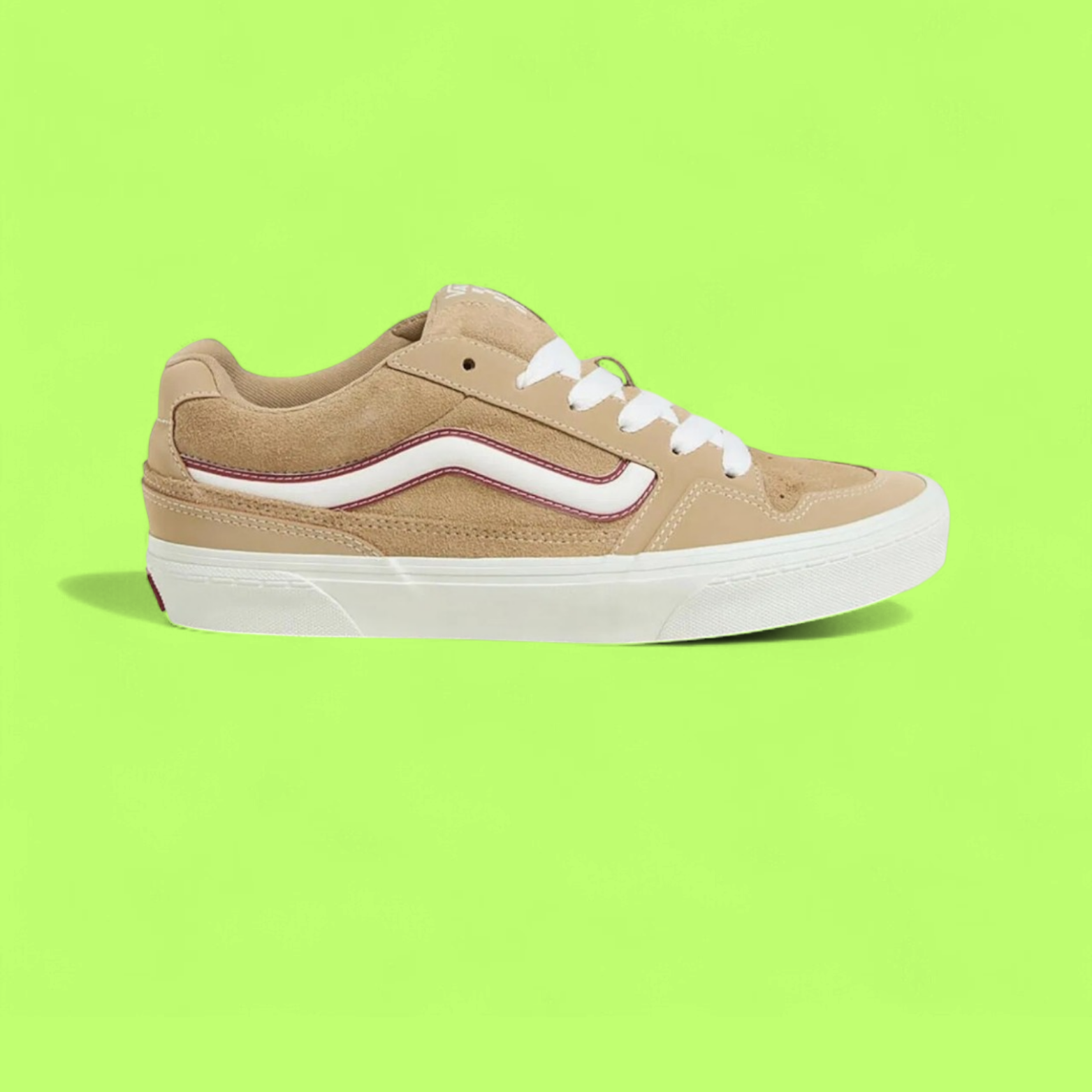 VANS LOWLAND CC TAN SUEDE WHITE RED STRIPE SKATE STYLE DROPZZ