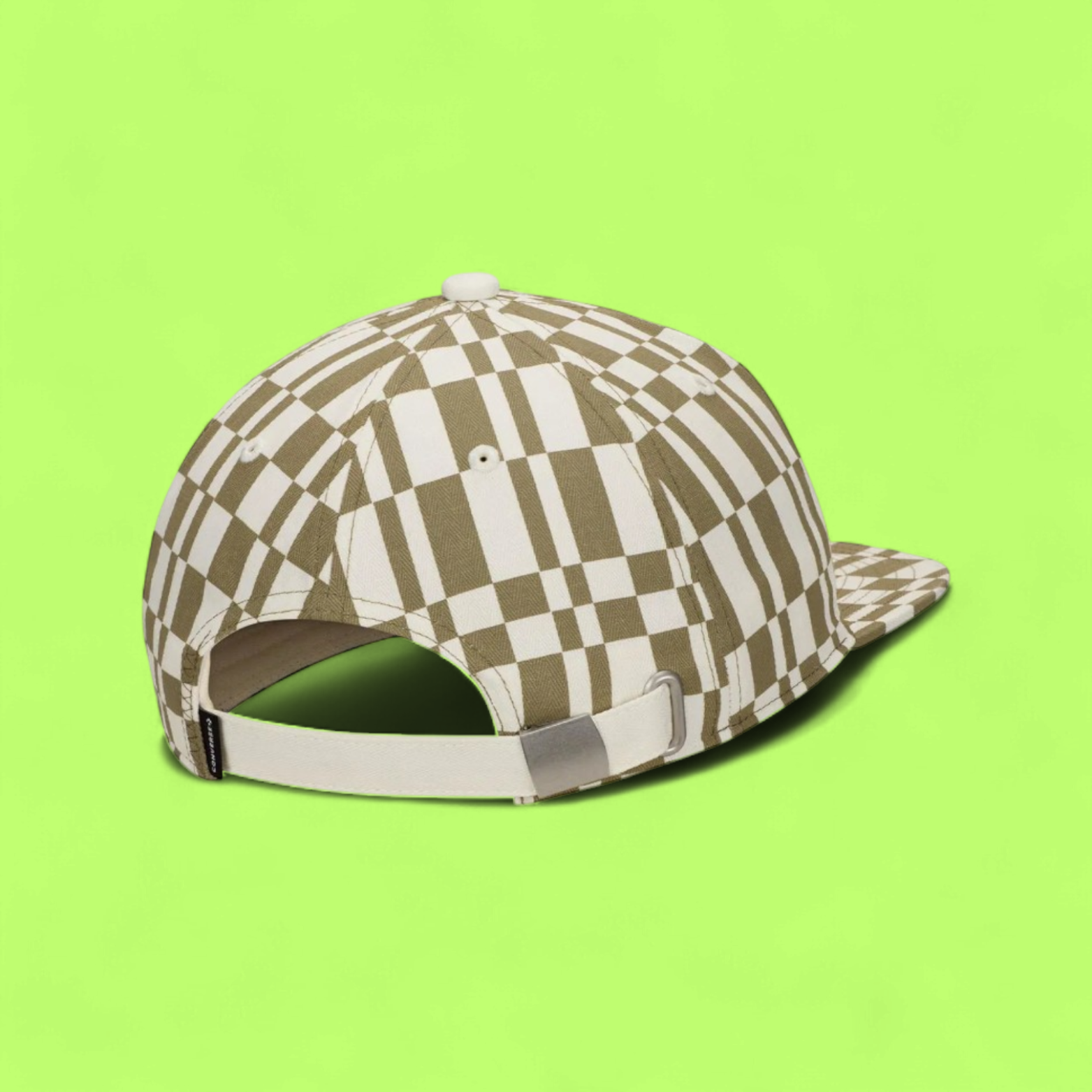 CHECKERED CONVERSE CAP WITH BLACK FRONT PATCH LOGO