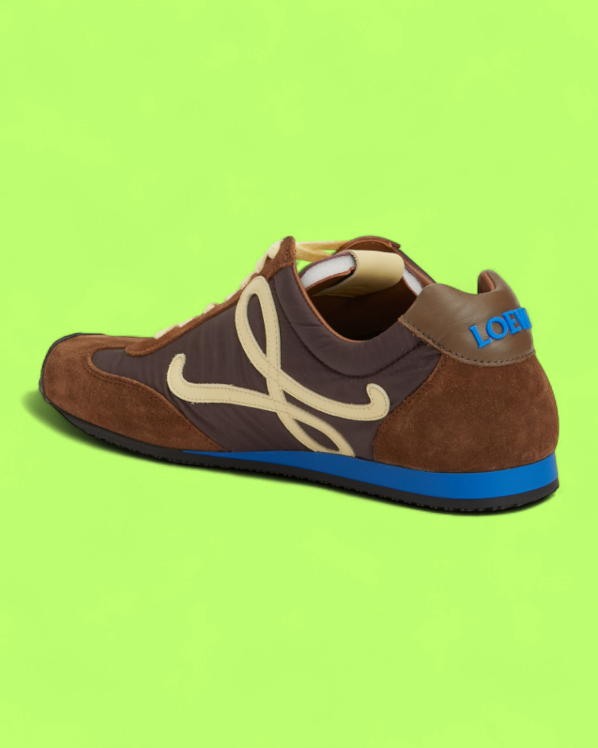 LOEWE BROWN SUEDE RETRO SNEAKERS WITH ICONIC L LOGO ICON CWCD