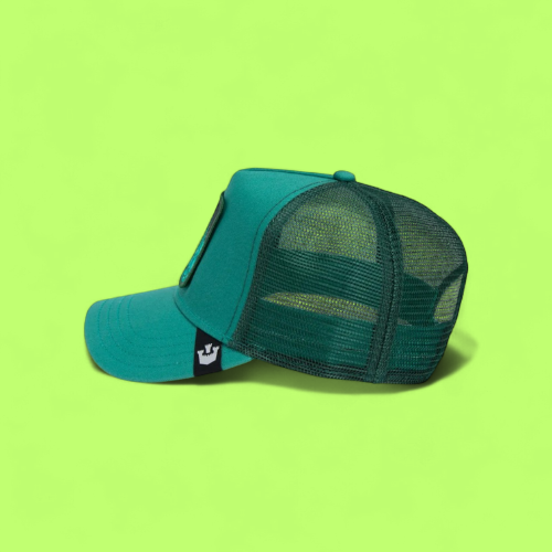 BOSS GORILLA GREEN TRUCKER HAT WITH EMBROIDERED PATCH