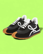 LOEWE BLACK AND WHITE RETRO SNEAKERS WITH L SIGNATURE CWCD