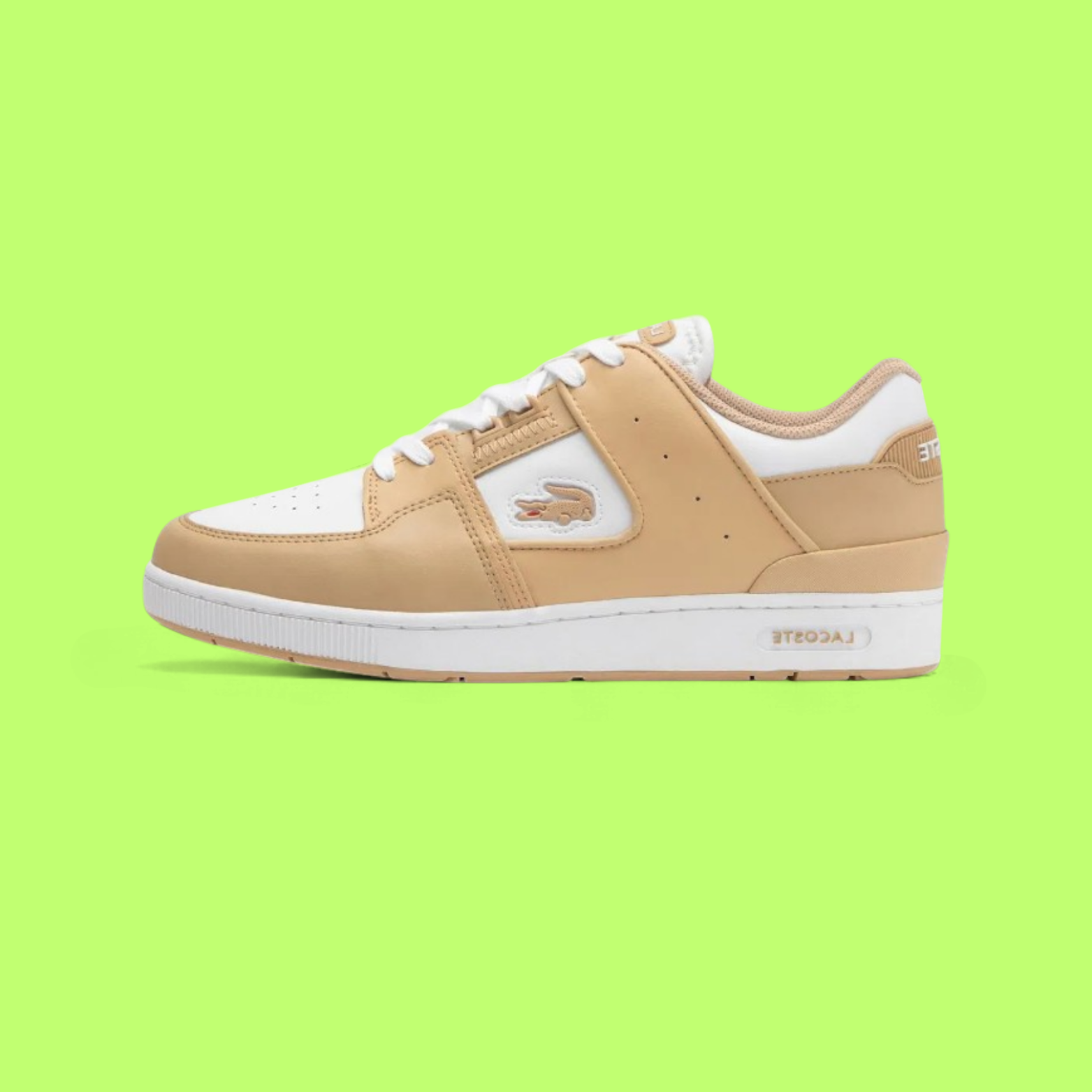 LACOSTE SPORT COURT CAGE MEN'S LIGHT BROWN LEATHER COURT SNEAKERS