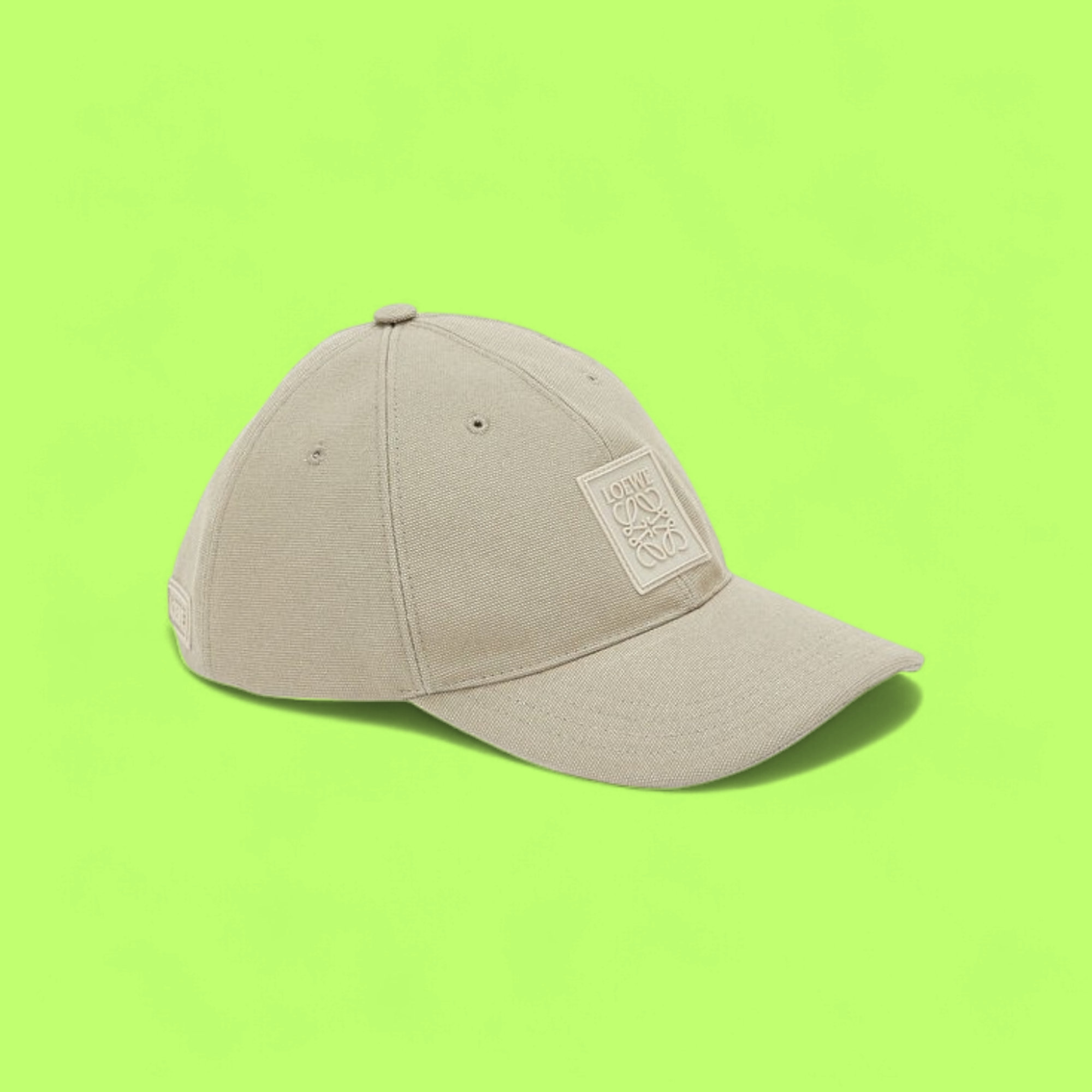LOEWE BEIGE CAP WITH EMBOSSED ANAGRAM LOGO PATCH CWCD