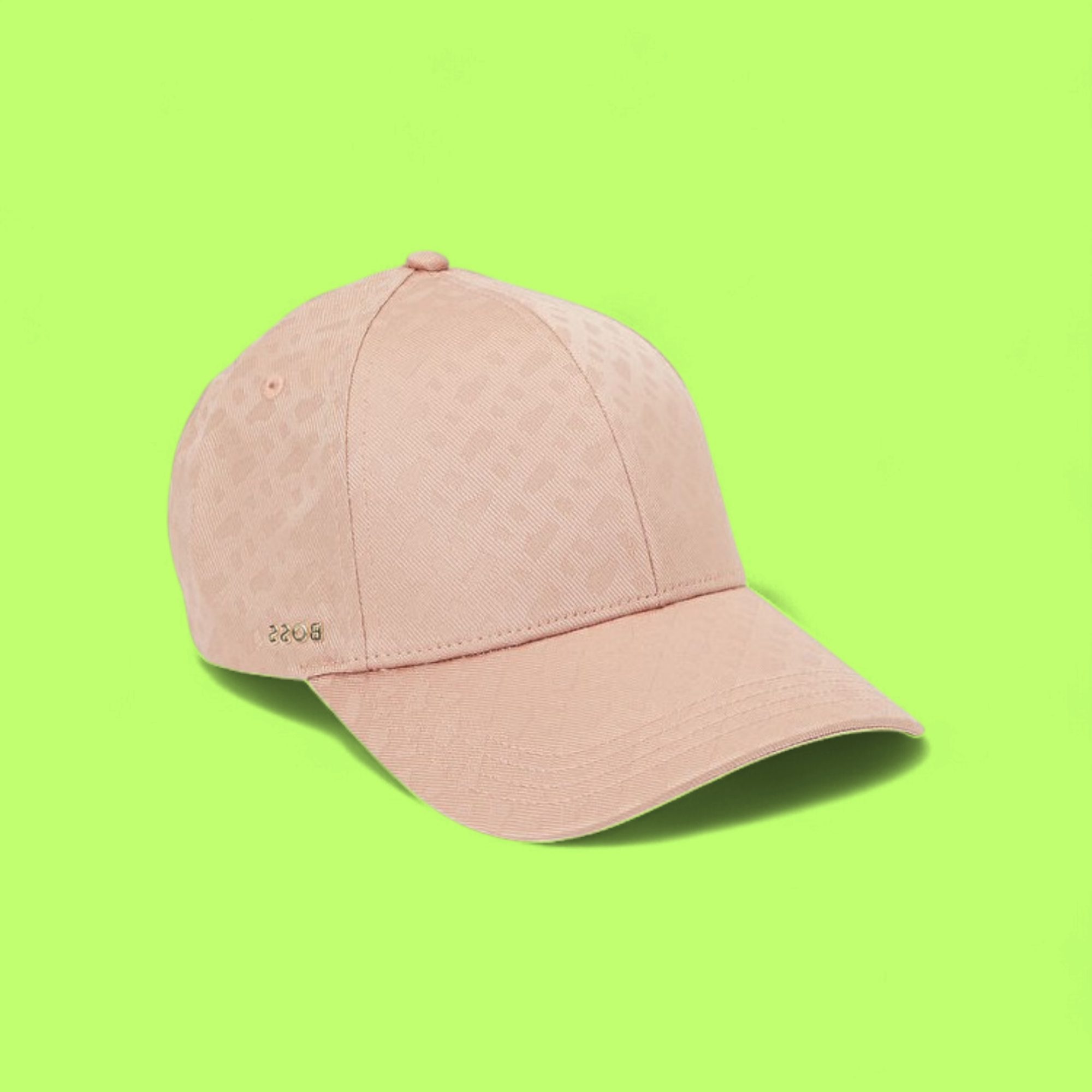 HUGO BOSS POWDER PINK CAP WITH TONAL PATTERN AND METAL