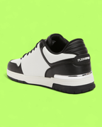 PHILIPP PLEIN SPORT BLACK WHITE PS LOGO PANEL LEATHER SNEAKERS