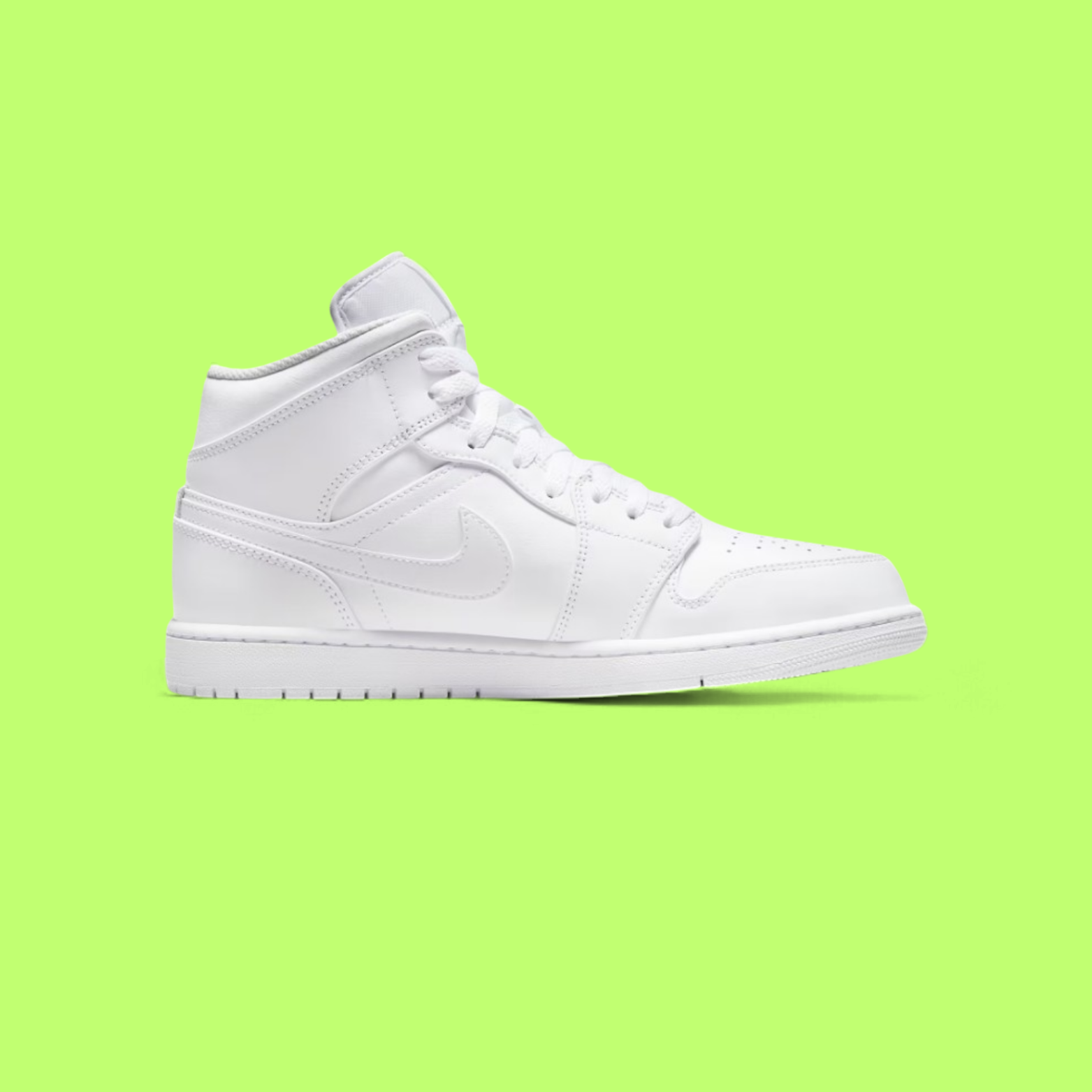 NIKE AIR JORDAN 1 MID TRIPLE WHITE PREMIUM CLASSIC EDITION