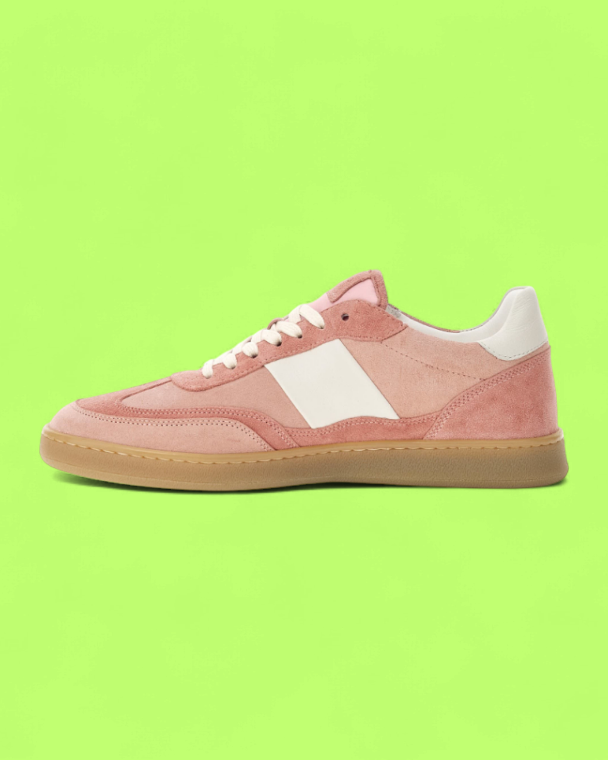 COLLEGIUM PINK SUEDE LOW TOP SNEAKERS WITH WHITE PANEL CWCD