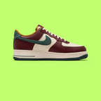 NIKE AIR FORCE 1 LOW BURGUNDY GREEN RETRO PREMIUM STYLE